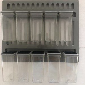 Lillian Vernon Hardware Organizer Rack w 10 Containers and Mounting Screws NIB